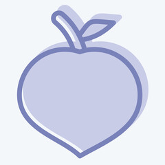 Icon Peach. related to Fruits And Vegetables symbol. two tone style. editable