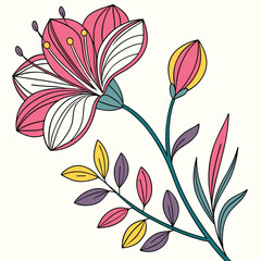 Digital vector art flower design
