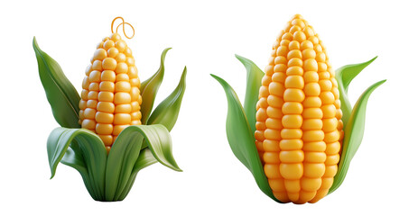 Obraz premium corn cobs isolated on white