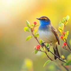 Obraz premium Bluethroat bird: Luscinia svecica