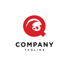 Obraz premium Letter Q Panda Logo Icon Vector