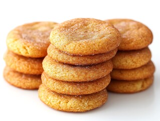 Fototapeta premium Delicious Snickerdoodle Cookies Stacked High