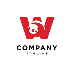 Letter W Panda Logo Icon Vector