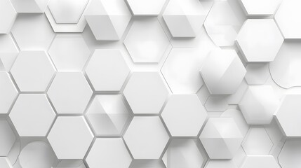 Fototapeta premium Abstract white hexagonal pattern background.