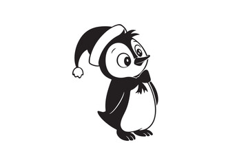 Christmas-penguin  silhouette vector illustration, Christmas-penguin  silhouette 