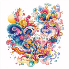 abstract floral background with hearts