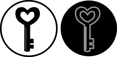 Heart shaped key icon

