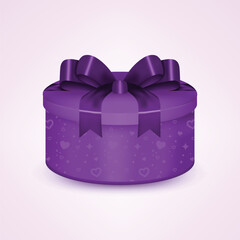 Purple gift box with ribbon