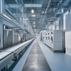 Fototapeta premium Modern Industrial Laundry Facility Interior View