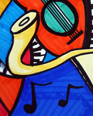 art drawing abstract copic marker modern geometric shapes	