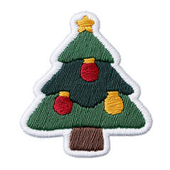 Embroidery christmas tree isolated