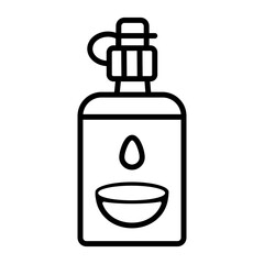 A multi-purpose saline solution, flat-style icon template, circle, and packing sticker design