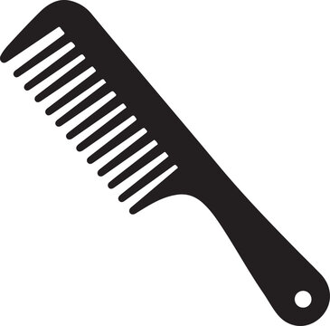 comb isolated on white background, hair icon set silhouette vector style