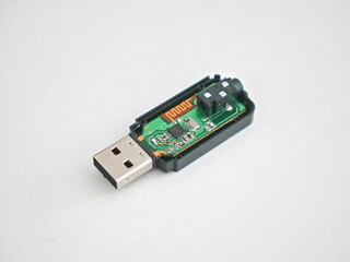 USB adapter for Bluetooth audio visible from the engine