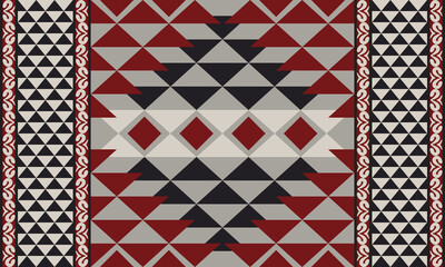 A brown Navajo design with sharp geometric lines. and has bright colors They represent the elements such as mountains, rivers, and the animals that surround them. For pants, rugs,home decoration.