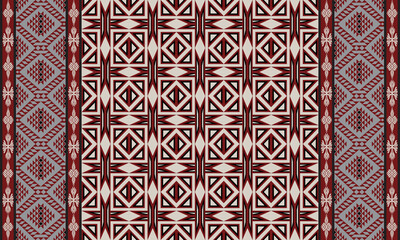 Obraz premium A brown Navajo design with sharp geometric lines. and has bright colors They represent the elements such as mountains, rivers, and the animals that surround them. For pants, rugs,home decoration.