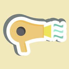 Sticker Hair Dryer. related to Air symbol. simple design editable