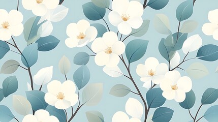 Aesthetic floral design digital art showcasing nature's delicate serenity up close