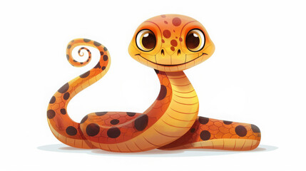 Cute and colorful snake illustration for kids. Cartoon style on white background. Chinese New Year 2025