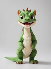 Fototapeta premium A smiling. green-and-white stuffed dragon from 