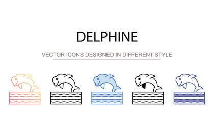 Delphine icon design with white background stock illustration