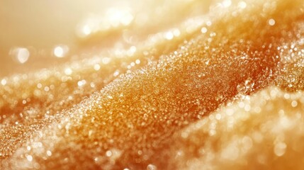 Obraz premium A close-up of shimmering golden particles creating a textured, sparkling surface.