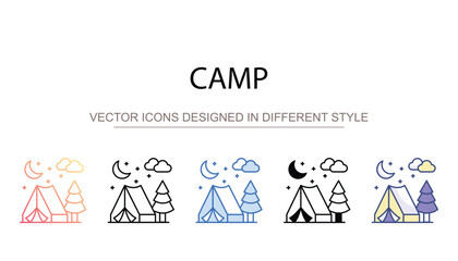 Camp icon design with white background stock illustration