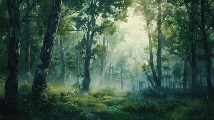 Fototapeta premium Clearing, trees