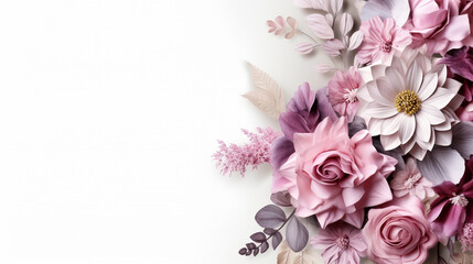 Obraz premium Modern Futuristic Gradient: A Colorful Journey through Spring background with blooming apple tree branches, bird cherry, for congratulations, text 