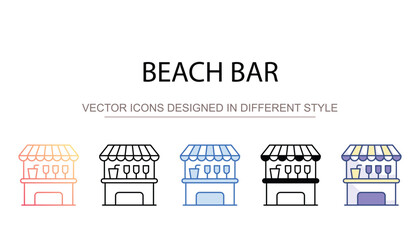 Beach bar icon design with white background stock illustration