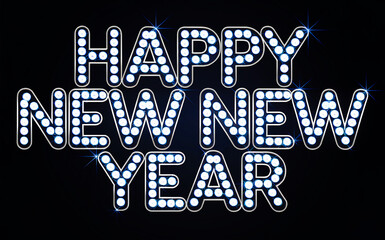 Happy New Year Words In Graphic Illustration (NYE)