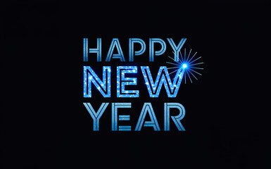 Happy New Year Words In Graphic Illustration (NYE)