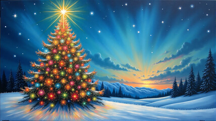 christmas tree in the night