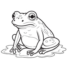 Frog  line art on white backgroun