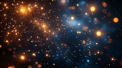 Obraz premium Abstract Glittering Lights Background With Blue And Orange Hues