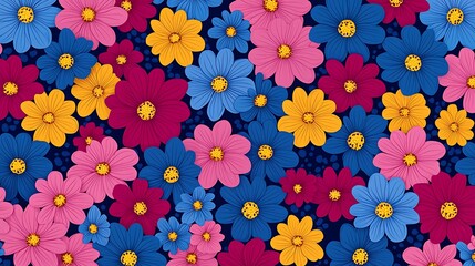 Eye-catching colorful floral patterns vibrant abstract art for creative minds
