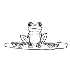 Frog  line art on white backgroun