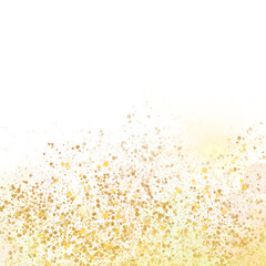 Gold splatter border illustration. Light effect for background.