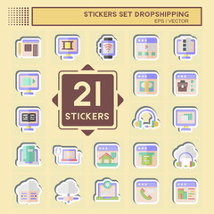 Sticker Set Dropshipping. related to Education symbol. design editable