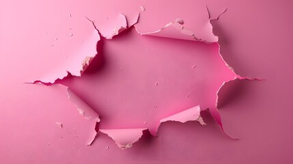 Torn Pink Paper With Copy Space.
