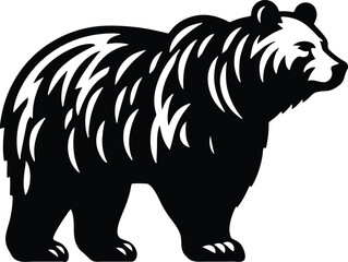 Bear silhouette vector art isolated on white background