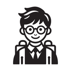A Student icon silhouette vector art illustration
