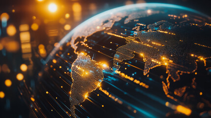 Fototapeta premium Abstract business Financial charts show a significant increase in profits in the stock market.This is driven by higher interest rates and continued growth. In the innovation world network of financial