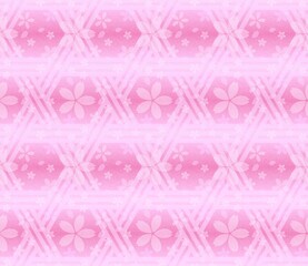 桜のシームレスパターン（籠目文様）　A-4