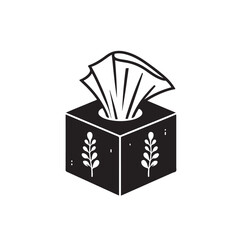 Tissue box silhouette vector illustration