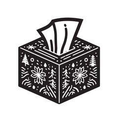Tissue box silhouette vector illustration