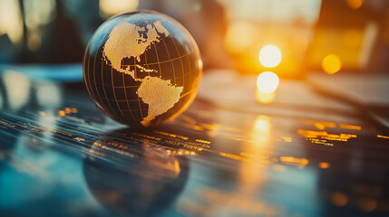 Abstract business Financial charts show a significant increase in profits in the stock market.This is driven by higher interest rates and continued growth. In the innovation world network of financial