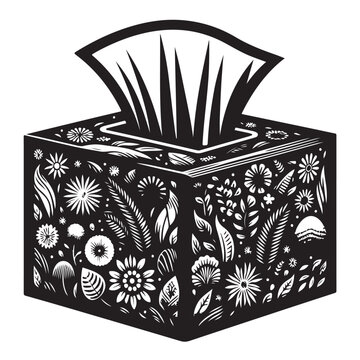 recommend clip art: Tissue box silhouette vector illustration