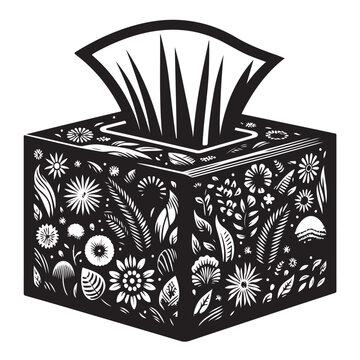 recommend clip art: Tissue box silhouette vector illustration