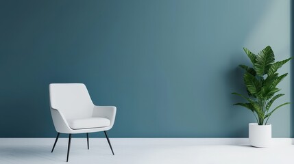 Minimalist home office setup indoor interior design modern simple style bright environment crystal clear view